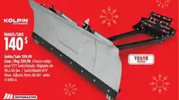 Canadian Tire Switchblade ATV Plow Adjusts from 48–60˝ Wide offer