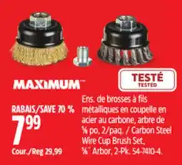 Canadian Tire Maximum Carbon Steel Wire Cup Brush Set offer