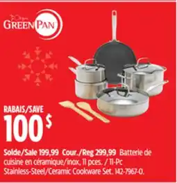 Canadian Tire Green Pan 11-Pc Stainless-Steel/Ceramic Cookware Set offer