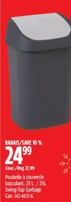 Canadian Tire Type A 25L Swing-Top Garbage Can offer