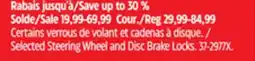 Canadian Tire Selected Steering Wheel and Disc Brake Locks offer