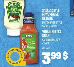 Metro SAUCES STYLE MAYONNAISE DE HEINZ | MAYONNAISE-STYLE SAUCES offer