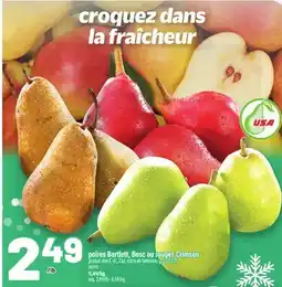Metro POIRES BARTLETT, BOSC OU ROUGES CRIMSON | PEARS offer
