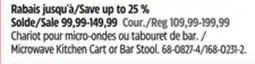 Canadian Tire For Living Microwave Kitchen Cart or Bar Stool offer