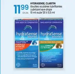 Uniprix HYDRASENSE, CLARITIN Gouttes oculaires lubrifiantes/Lubricant eye drops offer