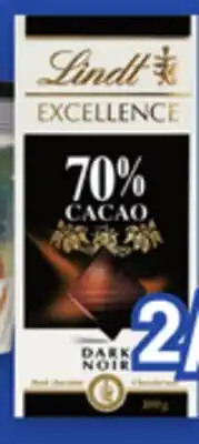 Uniprix LINDT EXCELLENCE, GHIRARDELLI Tablette de chocolat/Chocolate bar offer