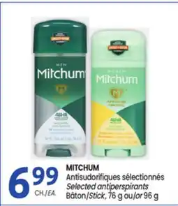 Uniprix MITCHUM Antisudorifiques sélectionnés Bâton/Selected antiperspirants Stick offer