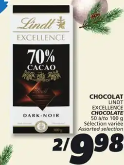 IGA LINDT EXCELLENCE CHOCOLATE offer