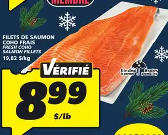 IGA FRESH COHO SALMON FILLETS offer