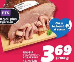 IGA COMPLIMENTS ROAST BEEF offer