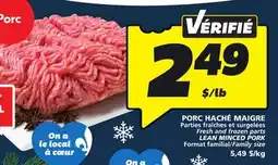 IGA LEAN MINCED PORK offer