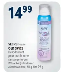 Familiprix SECRET Whole body deodorant aluminium-free, 68 g to 99 g offer