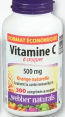 Familiprix Webber Naturals Immune Support Vitamin C Natural Orange chewable tablets 300un offer
