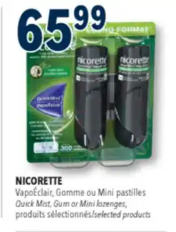 Familiprix NICORETTE, Quick Mist, Gum or Mini lozenges, selected products offer