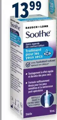 Familiprix Bausch + Lomb Soothe lubricant eye drops for fast acting and long lasting dry eye relief 10ml offer