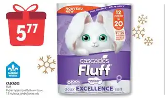 Familiprix Cascades Fluff Excellence soft bathroom tissue rolls - Jumbo 12un offer