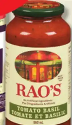 IGA RAO'S PASTA SAUCE offer