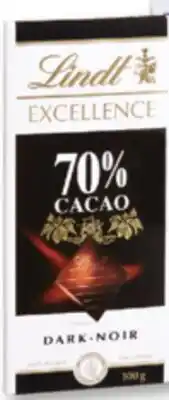 Familiprix Lindt Excellence dark chocolate 70% cacao 100g offer