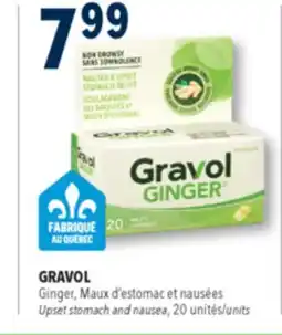 Familiprix Gravol Ginger non-drowsy upset stomach & nausea tablets 20un offer