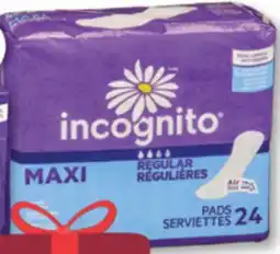 Familiprix INCOGNITO, Selected pads or pantiliners offer