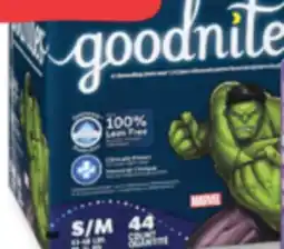 Familiprix Goodnites bedwetting underwear for boys Size S/M (43-68lb) - 44un offer