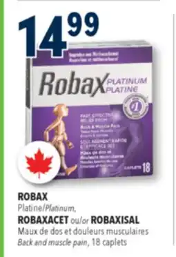 Familiprix ROBAX, Platinum, ROBAXACET or ROBAXISAL, Back and muscle pain, 18 caplets offer