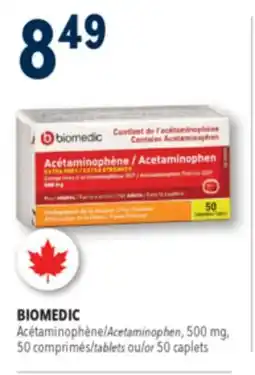 Familiprix Biomedic extra strength acetaminophen tablets for adults 50un offer
