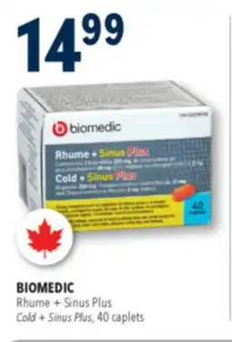 Familiprix BIOMEDIC, Cold + Sinus Plus, 40 caplets offer