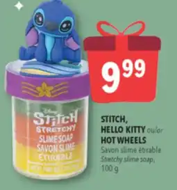 Familiprix STITCH, HELLO KITTY or HOT WHEELS, Stretchy slime soap, 100 g offer