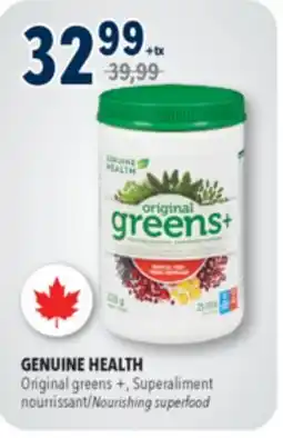 Familiprix Genuine Health Greens+ Original nourishing superfood powder Tropical Fruit 228g offer