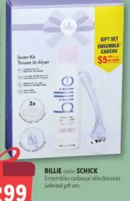 Familiprix BILLIE or SCHICK, Selected gift sets offer