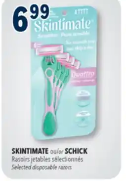 Familiprix Skintimate Sensitive unscented women disposable razors 4un offer