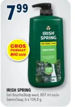 Familiprix IRISH SPRING, Saop, 6 x 104,8 g or Body wash, 887 ml offer
