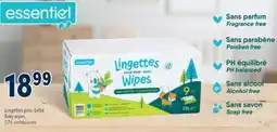 Familiprix Essentiel baby wipes fragrance free 9x64un offer