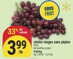 Marché Adonis RAISINS ROUGES SANS PÉPINS | RED SEEDLESS GRAPES offer