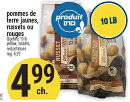 Marché Adonis POMMES DE TERRE JAUNES, RUSSETS OU ROUGES | YELLOW, RUSSETS, RED POTATOES offer