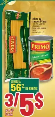 Marché Adonis Pâtes ou Sauces Primo | Primo Pasta or Pasta Sauce offer