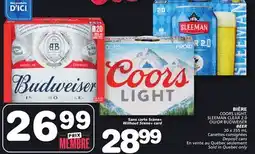 Marches Tradition COORS LIGHT, SLEEMAN CLEAR 2.0 OR BUDWEISER BEER 20 x 355 mL offer