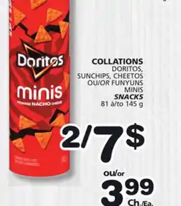 Marches Tradition DORITOS, SUNCHIPS, CHEETOS OR FUNYUNS MINIS SNACKS offer