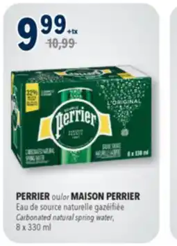 Familiprix PERRIER or MAISON PERRIER,Carbonated natural spring water, 8 x 330 ml offer
