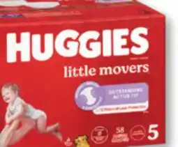 Familiprix Huggies Little Movers baby diapers Size 5 (over 27lb) - 58un offer