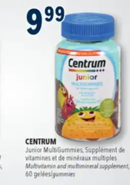 Familiprix Centrum Junior Ages 4-13 Multigummies multivitamin & mineral supplement tropical fruit 60un offer
