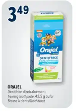 Familiprix ORAJEL, Training toothpaste, 42,5 g or Toothbrush offer