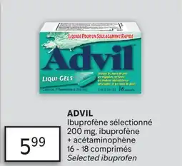 Brunet ADVIL Ibuprofène sélectionné 200mg, ibuprofène + acétaminophène offer