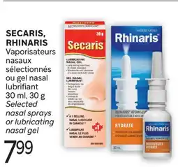 Brunet SECARIS, RHINARIS Vaporisateurs nasaux sélectionnés ou gel nasal lubrifiant offer