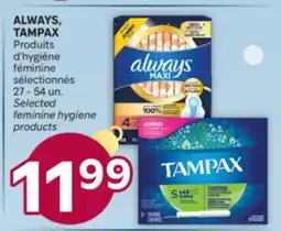 Brunet ALWAYS, TAMPAX Produits d'hygiène féminine sélectionnés offer