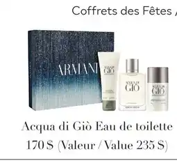 Jean Coutu Armani Holiday Gifts Sets offer