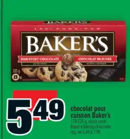 Super C chocolat pour cuisson Baker's | Baker's baking chocolate offer