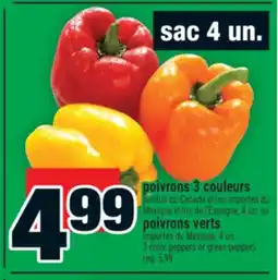 Super C poivrons 3 couleurs, poivrons verts | 3 color peppers or green peppers offer