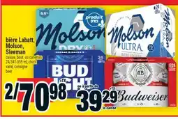 Super C bière Labatt, Molson, Sleeman offer